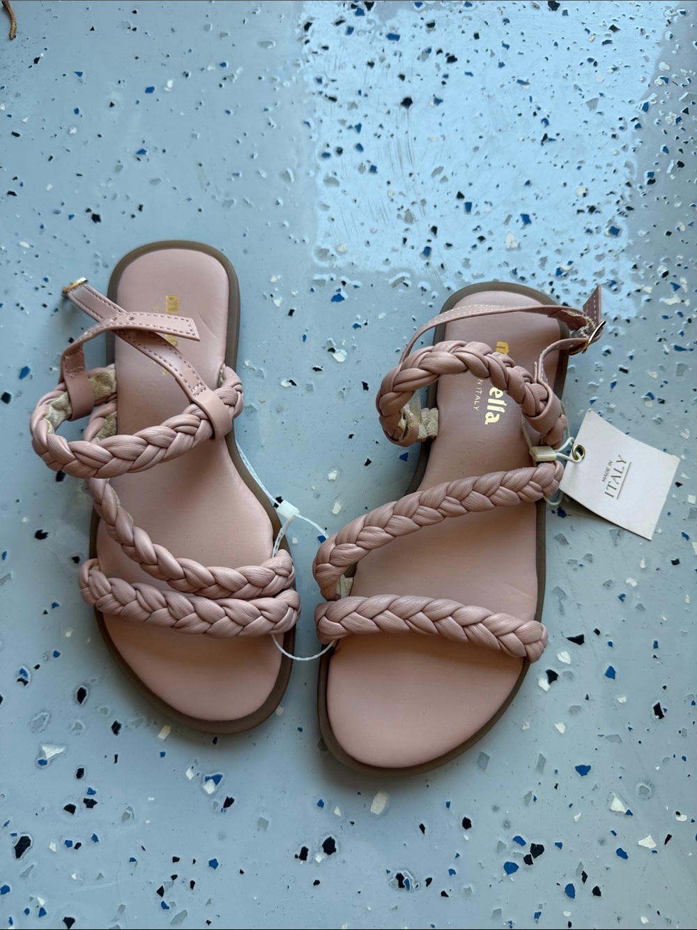 Girls' Blush Pink Braided Strap Sandals - Stella